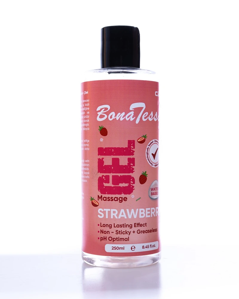 Bonatessa Yenilebilir Su Bazlı Masaj Jeli - Çilekli, 250ml