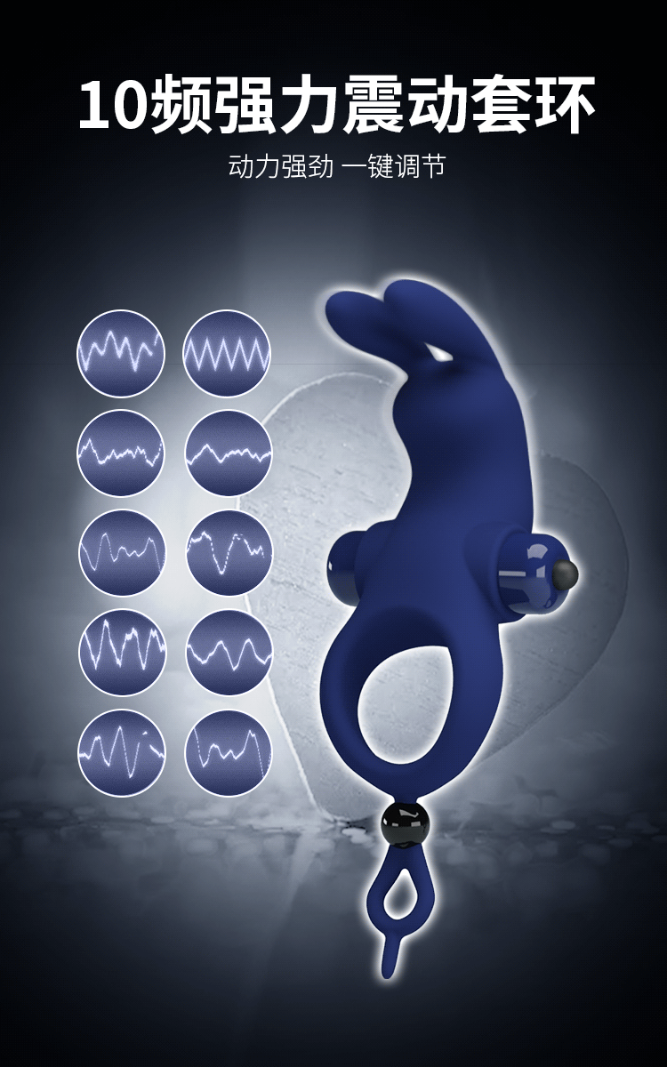 Mavi Tavşan Penis Halkası - 10 Titreşimli, 3 Katmanlı Anal Plug 2si 1 Arada - Resim 9