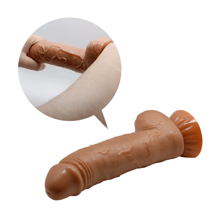 18 cm Ultra Gerçekçi Kalın Damarlı Realistik Dildo - Resim 11