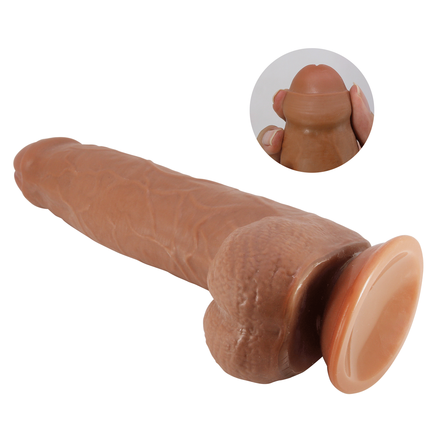 23.3 cm Sünnetsiz Realistik Dildo - Resim 7