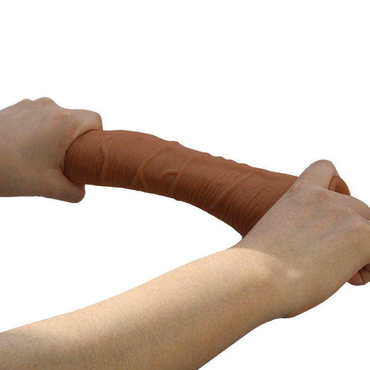28 Cm Gerçekçi Kalın Vantuzlu Dildo - Kahverengi - Resim 8