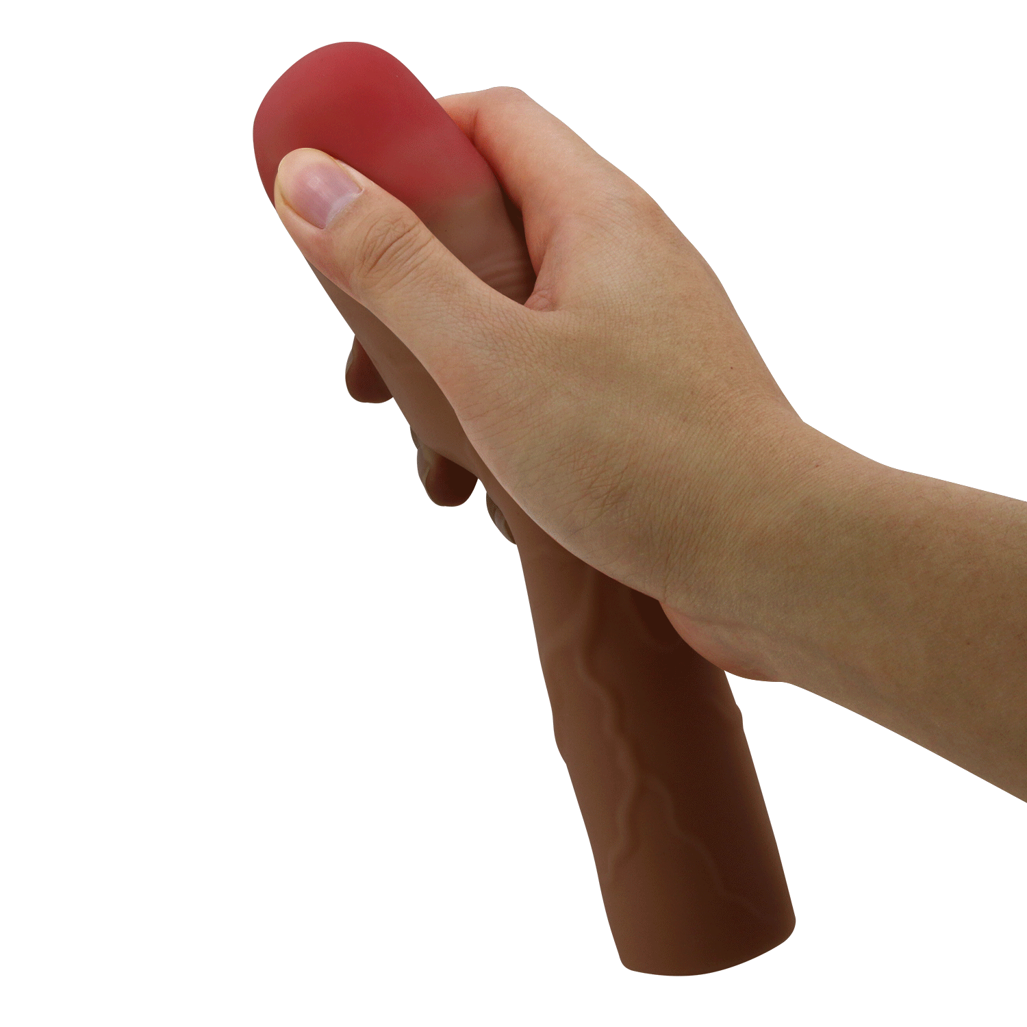 7.6 cm Dolgulu Kahverengi Premium Silikonlu Penis Kılıfı - Resim 7