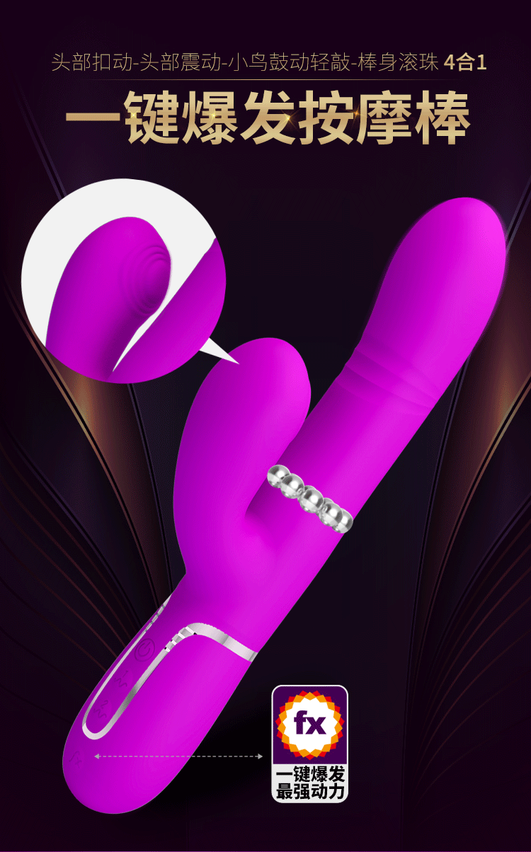 Ultra Teknolojik Rabbit Vibratör - 7 Titreşimli, 7 İtmeli, 4 Yuvarlamalı, 4 Sallanmalı - Resim 12