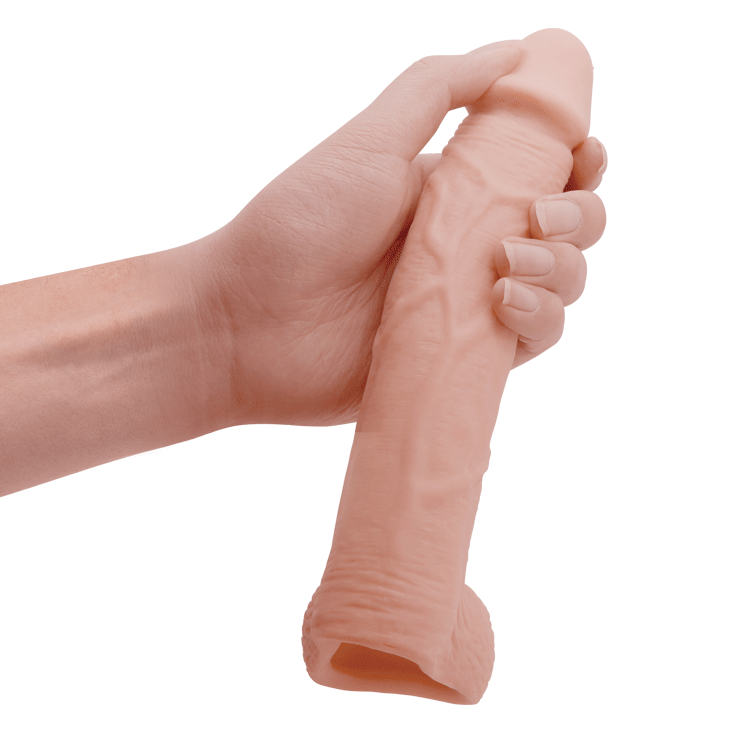 8 Cm Ten Renk, Dolgulu Realistik Penis Kılıfı - Resim 10