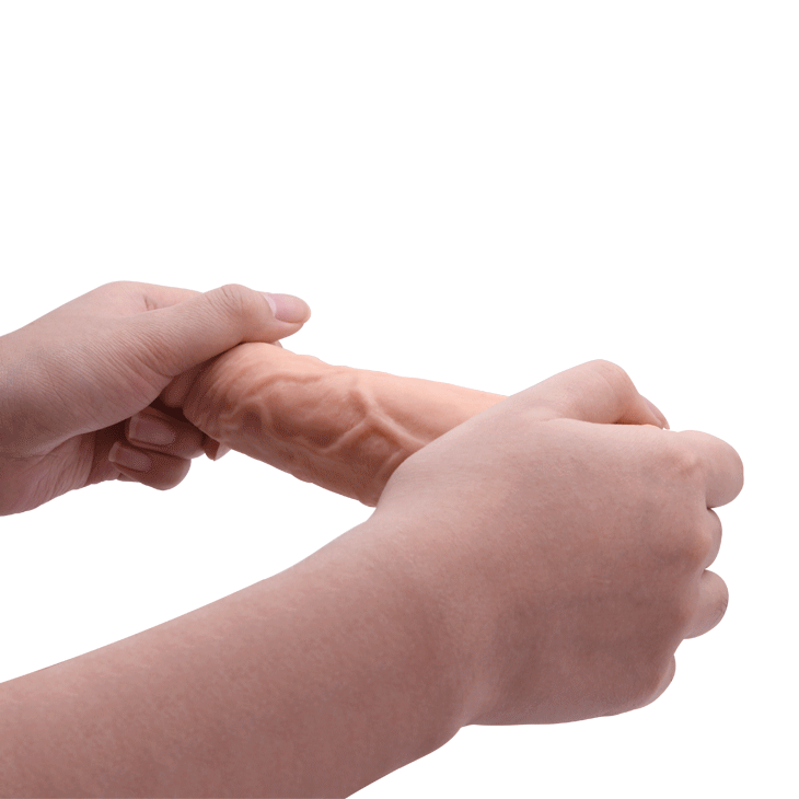 8 Cm Ten Renk, Dolgulu Realistik Penis Kılıfı - Resim 9