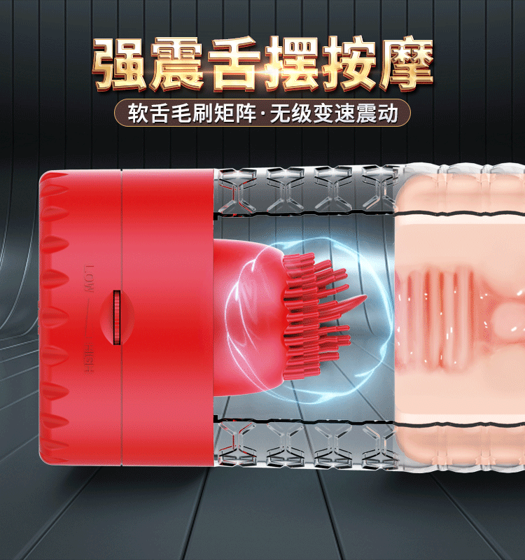 Realistik Titreşimli Vajina Mastürbatör - Kırmızı - Resim 14