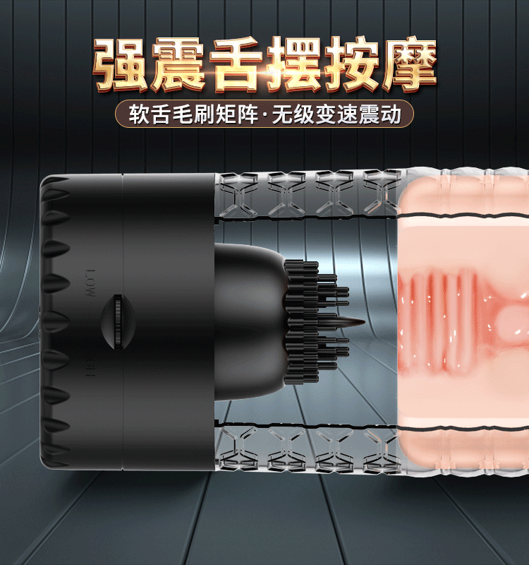 Realistik Titreşimli Vajina Mastürbatör, Siyah - Resim 16