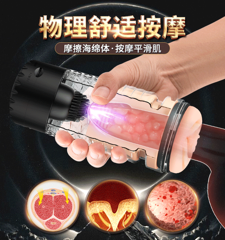 Realistik Titreşimli Vajina Mastürbatör, Siyah - Resim 20