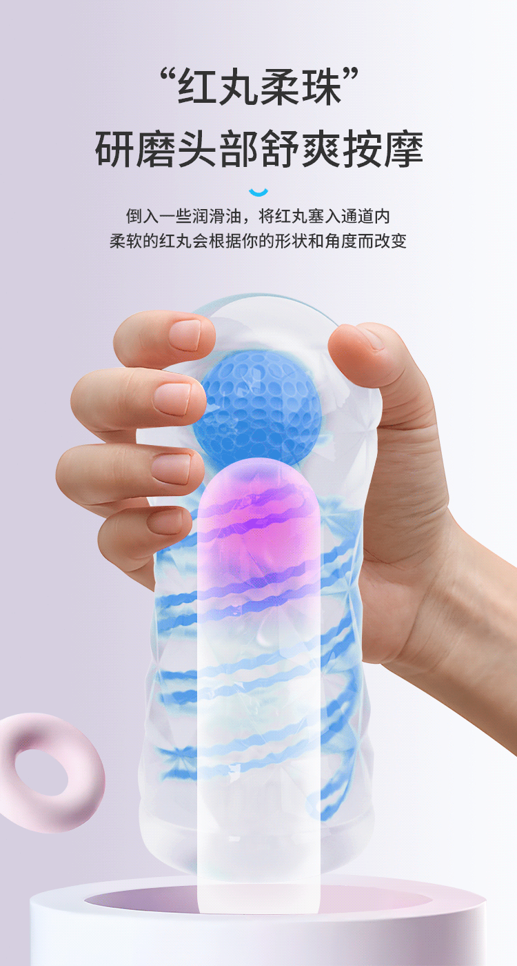 Şeffaf Mavi Uyarıcı Toplu Su Bazlı Mastürbatör - Resim 9