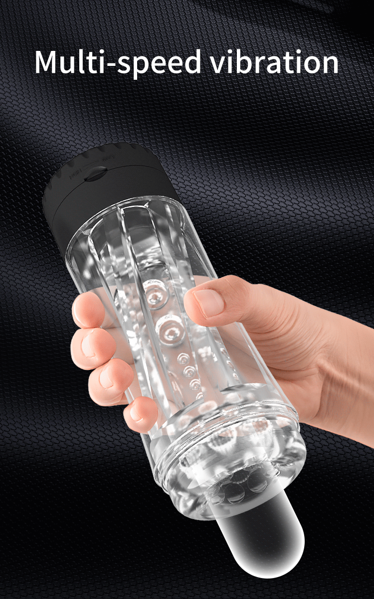 Kupa Mastürbatör - Şeffaf, Titreşimli - Resim 6