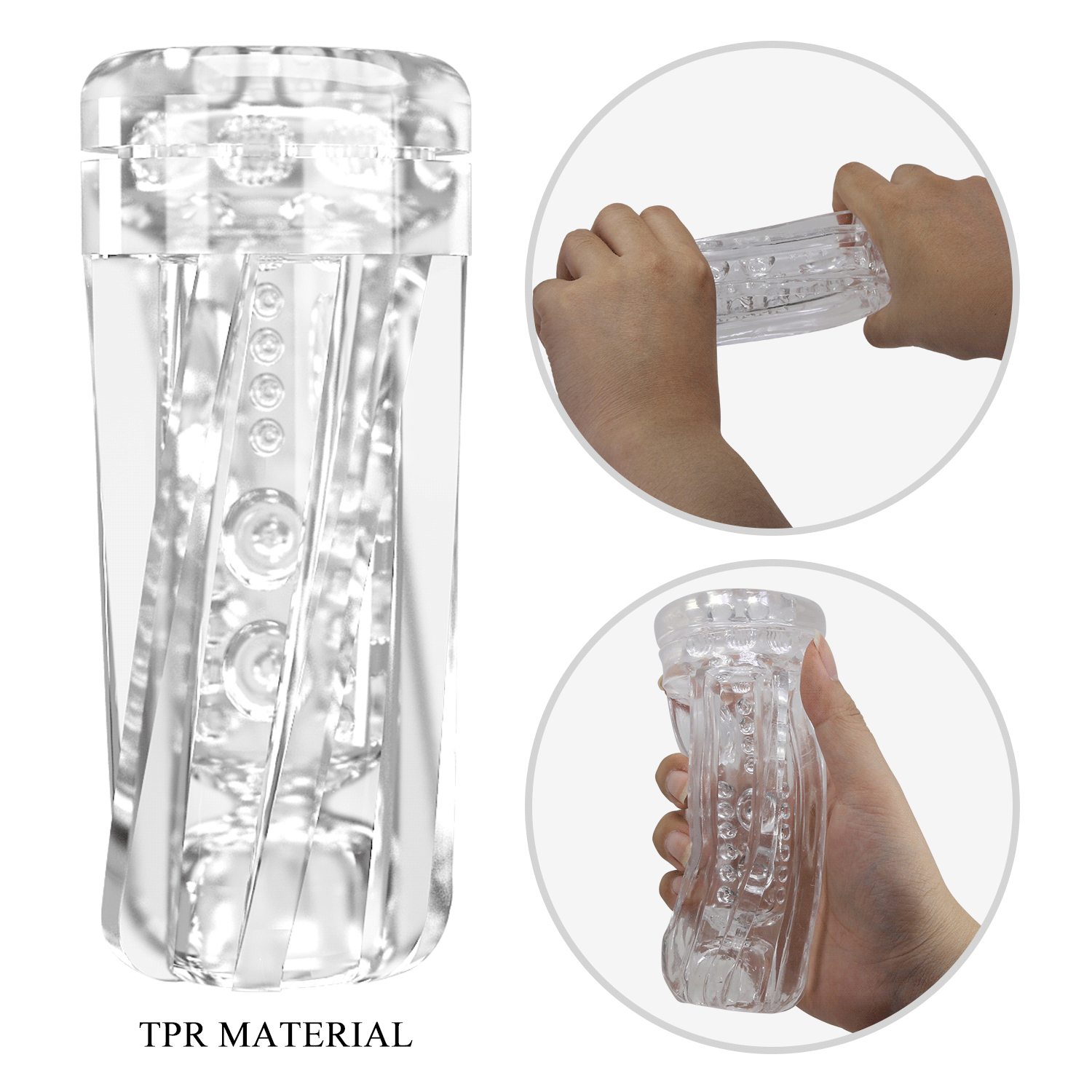 Kupa Mastürbatör - Şeffaf, Titreşimli - Resim 8